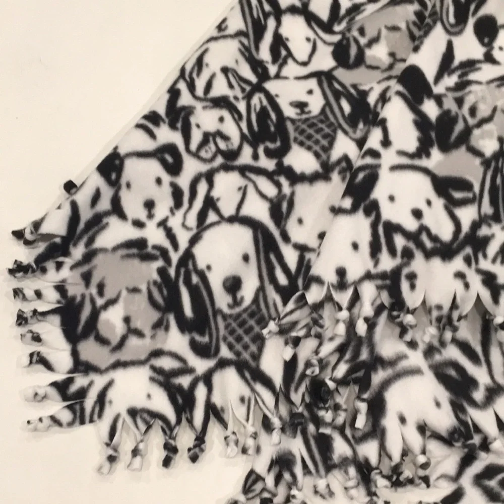 Sketched Puppy Dog Fleece Blanket